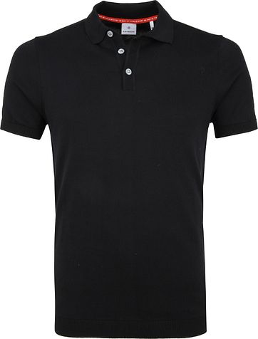 blue black and white polo shirt