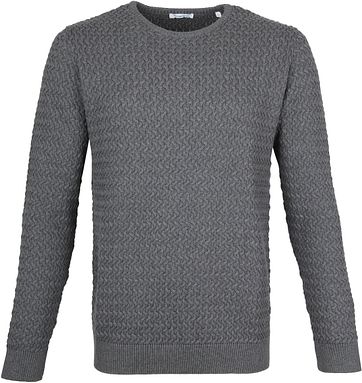 KnowledgeCotton Apparel Pullover Field Dunkelgrau