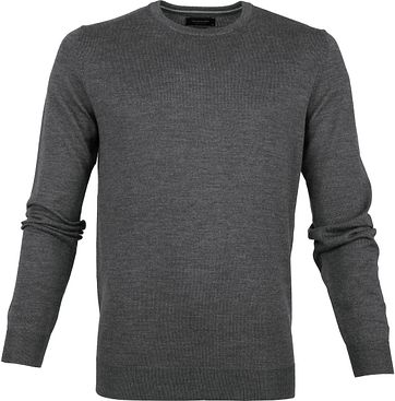 Profuomo Pullover O-Ausschnitt dunkelgrau