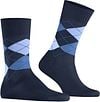 Burlington Manchester Socken Kariert Blau 6120 Product / Detail