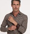 R2 Shirt Print Brown Model / Voorkant