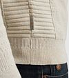 Cast Iron Knitted Half Zip Pullover Ecru Model / Detail