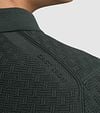 Cast Iron Long Sleeve Half Zip Poloshirt Struktur Grün Model / Detail