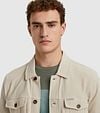 Cast Iron Overshirt Twill Beige Model / Detail