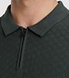 Cast Iron Long Sleeve Half Zip Polo Shirt Structure Green Model / Detail