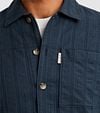 Cast Iron Overshirt Dobby Stripe Navy Model / Detail