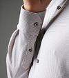 Desoto Essential Shirt Hai Piqué Pied De Poule Beige Model / Detail