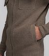 Petrol Cardigan Sitka Taupe Model / Detail