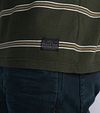 Petrol T Shirt Rugby Striped Dark Green Model / Detail