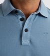 PME Legend Long Sleeve Polo Shirt Garment Dye Piqué Blue Model / Detail