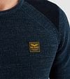 PME Legend Sweater Rib Melange Navy Model / Detail