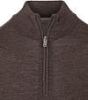 Profuomo Half Zip Pullover Merino Wool Dark Brown Product / Detail