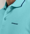 State of Art Poloshirt Piqué Bleu Clair Model / Detail