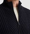 Vanguard Cardigan Wool Blend Navy Model / Detail