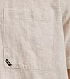 Vanguard Short Sleeve Chemise De Lin Blend Ecru Model / Detail