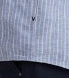 Vanguard Leinen Hemd Streifen Blau Model / Detail