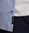 Vanguard Linen Shirt Stripes Blue Model / Detail