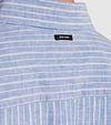 Vanguard Linen Shirt Stripes Blue Model / Detail