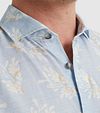 Vanguard Short Sleeve Shirt Linen Light Blue Model / Detail