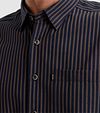 Vanguard Shirt Stripes Navy Brown Model / Detail