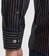 Vanguard Shirt Stripes Navy Brown Model / Detail
