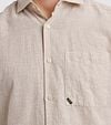 Vanguard Short Sleeve Shirt Linen Blend Ecru Model / Detail