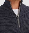 Vanguard Pullover Half Zip Structure Wool Mix Navy Model / Detail