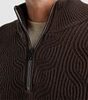 Vanguard Pullover Half Zip Structure Wool Mix Brown Model / Detail