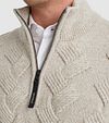 Vanguard Pullover Half Zip Structure Wool Blend Ecru Model / Detail