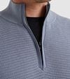 Vanguard Sweater Half Zip Textured Blue Model / Detail