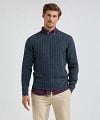 McGregor Cable Pullover Merino Wool Melange Navy Model / Voorkant