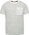 Cast Iron T-Shirt Rayures Blanche Poche Poitrine commander en ligne | CTSS2303566-7002 | Suitable Luxembourg