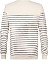 Petrol Sweater Palm Stripe Ecru  Product / Achterkant