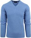 Suitable Lambswool Pullover V-Neck Blue order online | LMBS-V-23 kl 64409 mid blue | Suitable Norway