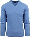 Suitable Lammwolle Pullover V-Ausschnitt Blau LMBS-V-23 kl 64409 mid blue kaufen | Suitable