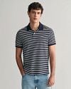 Gant Poloshirt Pique Navy Streep Model / Voorkant