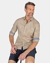 NZA Shirt Okarito Linen Beige Model / Voorkant