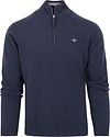 Gant Halfzip-Wollpullover Melange Blau 87213-480 kaufen | Suitable