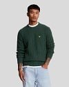 Lyle & Scott Cable Pullover Vert Foncé Model / Voorkant