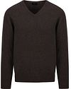 William Lockie V-Auschnitt Pullover Lammwolle Cocoa Dunkelbraun 7092DF-210 Cocoa