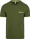 Sun68 Piqué T-Shirt Fluo Stripe Army Groen T35124-37 kopen | Suitable