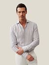 Cavallaro Trenso Shirt Linen Stripes Beige Model / Voorkant