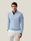 Cavallaro Palio Half Zip Pullover Wool Blend Light Blue Model / Voorkant