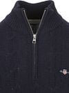 Gant Halfzip Laine D'Agneau Sweater Cable Marine