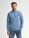 Petrol Half-Zip Sweater Aspen Blue Model / Voorkant