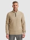 Vanguard Pullover Half Zip Wool Beige Model / Voorkant