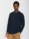 KnowledgeCotton Apparel Longsleeve T-shirt Henley Dark Blue Model / Voorkant