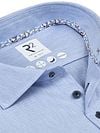 R2 Knitted Travel Shirt Herringbone Light Blue