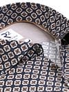 R2 Shirt Camel Flower Print Navy Product / Detail
