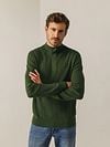 State Of Art Half Zip Pullover Structure Dark Green Model / Voorkant